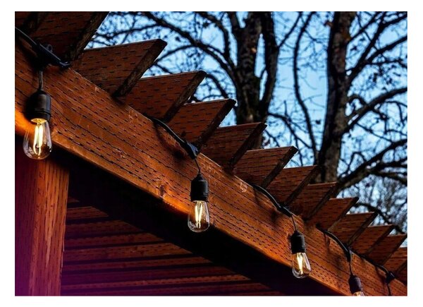 BERGE Záhradná girlanda 15m + 16x 1W LED žiarovka
