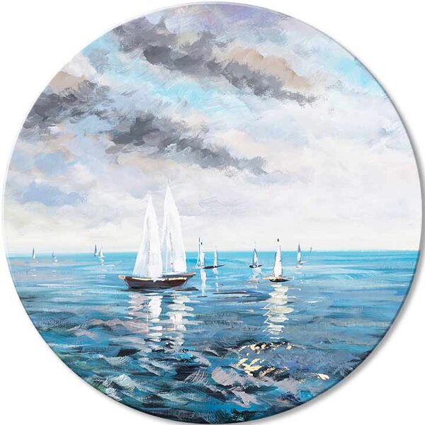 Okrúhle obrazy s akrylom Azúrové horizonty | rôzne rozmery - 60 cm