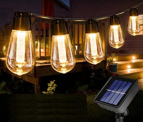 BERGE Záhradná solárna girlanda 20 LED 5 metrov Solárne žiarovky na balkón