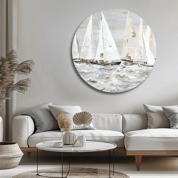 Okrúhly maľovaný obraz Ráno v oceáne | rôzne rozmery - 60 cm