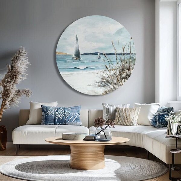 Okrúhly maľovaný obraz Vzdialený horizont | rôzne rozmery - 60 cm