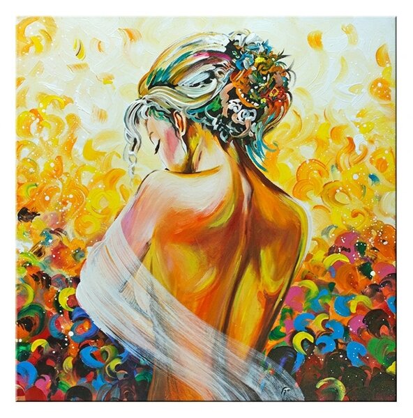 Maľovaný obraz na stenu DeLUXE - ŽENA - 70×70 cm / Premium 4 cm