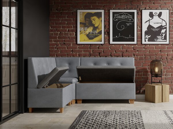 Rohová jedálenská lavica Barcelona - Kameleon Farba: Kameleon 04, Veľkosť: 130x170 cm, Farba nožičiek: Prírodné