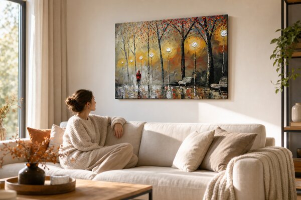 Maľovaný obraz na stenu KRAJINA - 120×80 cm / Premium 4 cm