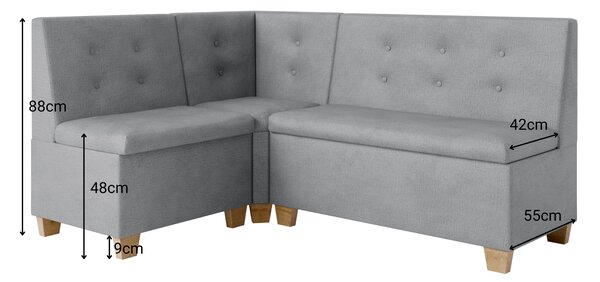 Rohová jedálenská lavica Barcelona - Kameleon Farba: Kameleon 04, Veľkosť: 130x170 cm, Farba nožičiek: Prírodné
