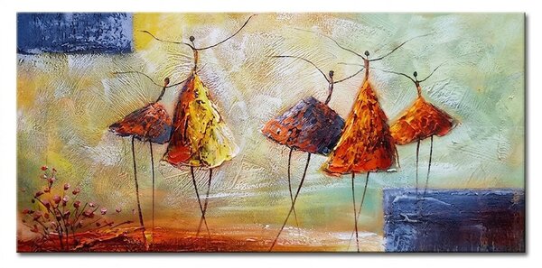 Maľovaný obraz na stenu TANEČNICE 40×80 cm - 40×80 cm / Premium 4 cm