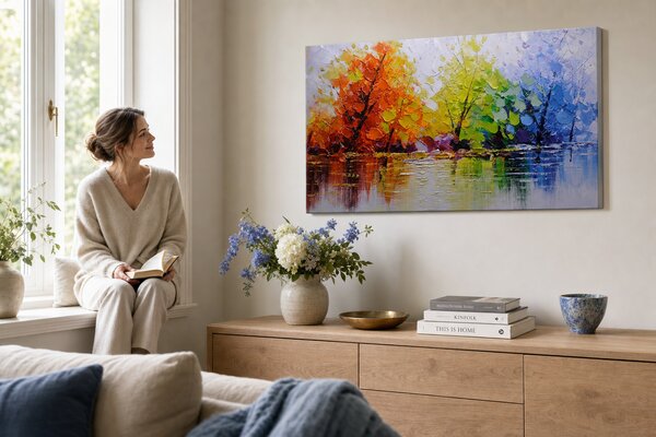 Maľovaný obraz na stenu STROMY - 130×70 cm / Premium 4 cm