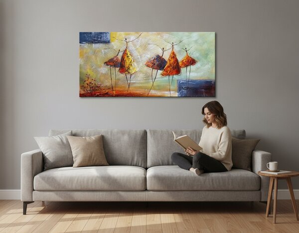 Maľovaný obraz na stenu TANEČNICE 40×80 cm - 40×80 cm / Premium 4 cm