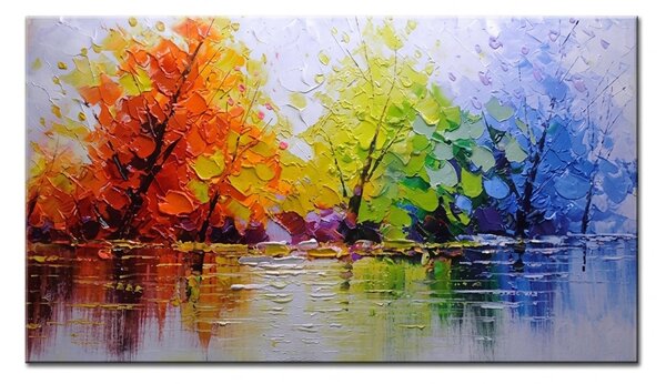 Maľovaný obraz na stenu STROMY - 130×70 cm / Premium 4 cm