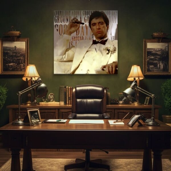 Scarface obraz na plátne Every day above ground is a good day - 50x50 cm