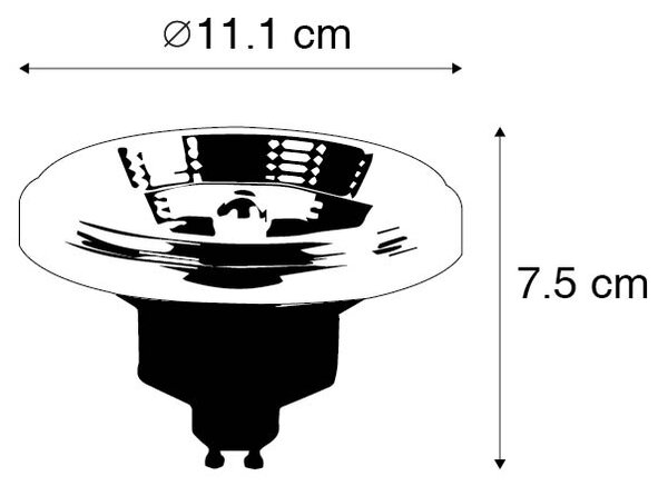 GU10 3-kroková stmievateľná LED žiarovka AR111 11W 700 lm 2000-3000K