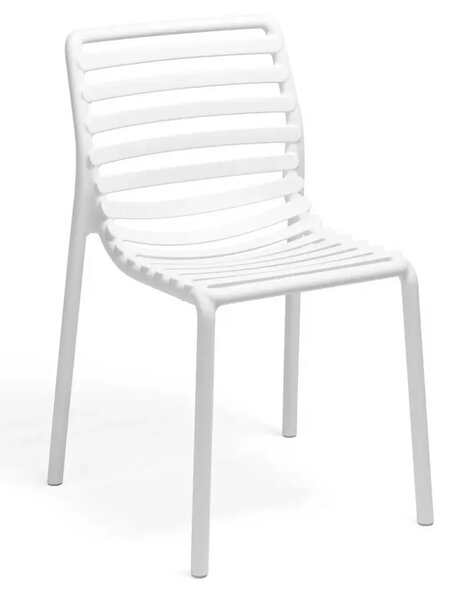 Stolička DOGA — plast, biela, nosnosť 200 kg