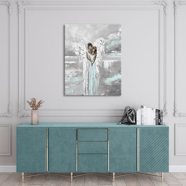 Anjelské obrazy na plátne Nebeské objatie - 30x40 cm