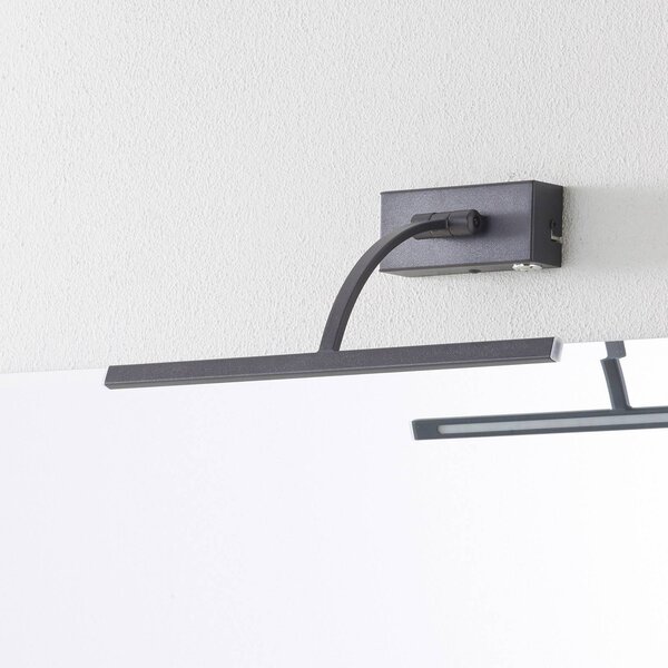 Nástenné LED svietidlo Matisse šírka 34 cm, čierne, Čierna, Obývacia izba / jedáleň, kov, Moderný, Osvetlenie obrazu