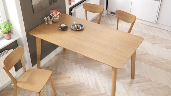 ROXY Prírodný dub, 150cm/80cm - kuchynský/jedálenský stôl RETRO - obdĺžnikový drevený stôl