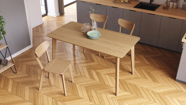ROXY Prírodný dub, 150cm/80cm - kuchynský/jedálenský stôl RETRO - obdĺžnikový drevený stôl