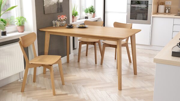ROXY Prírodný dub, 150cm/80cm - kuchynský/jedálenský stôl RETRO - obdĺžnikový drevený stôl
