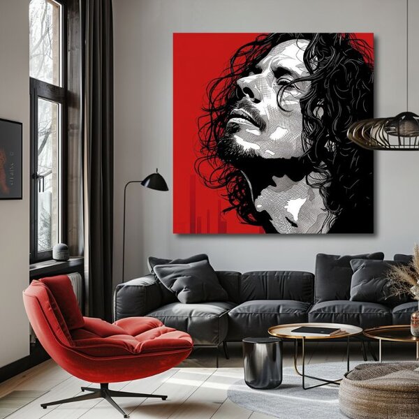 Chris Cornell obraz na plátne - Rocková vášeň - 60x60 cm