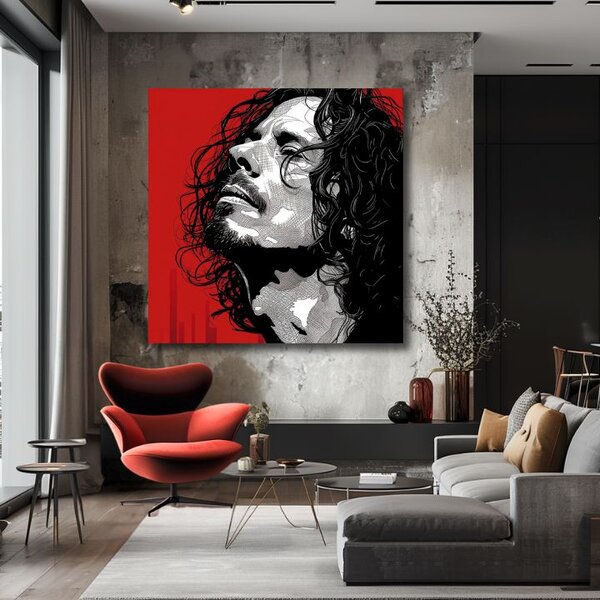 Chris Cornell obraz na plátne - Rocková vášeň - 60x60 cm
