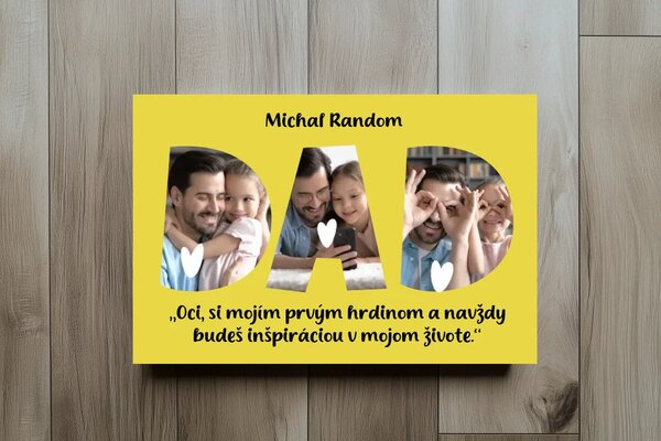 Darček pre otca - personalizovaný obraz DAD - Darček pre otca - najlepší darček / 100% bavlna / 60x40 cm