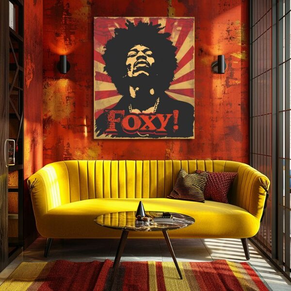 Jimi Hendrix obraz na plátne - Legenda zvuku - 60x90 cm