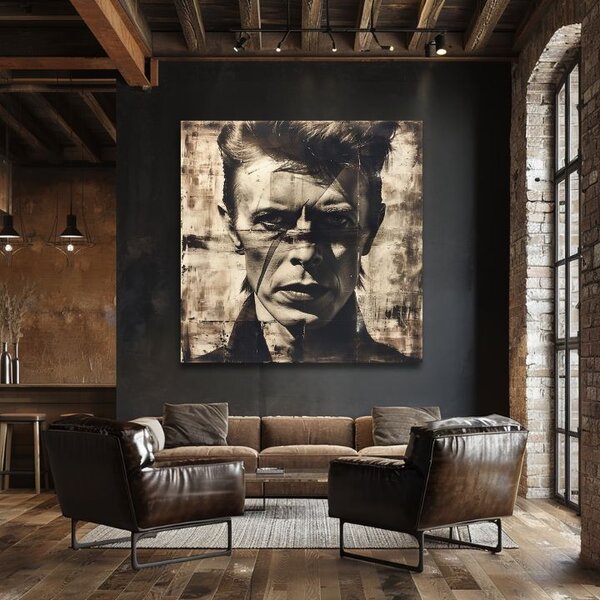 David Bowie obraz na plátne - Neľútostný pohľad - 60x60 cm