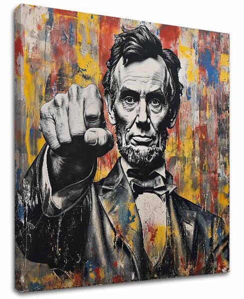 Obraz Abraham Lincoln - Sila histórie | dokončené rukou umelca - 60x60 cm