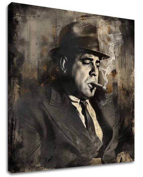 Obraz Al Capone - Dym a moc | dokončené rukou umelca - 60x60 cm