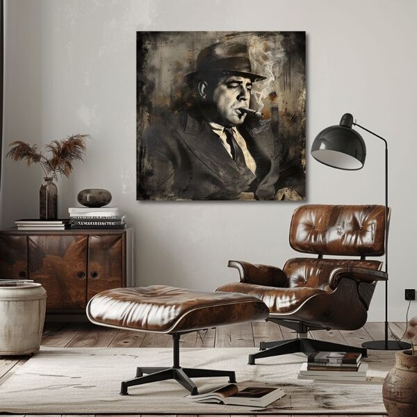Obraz Al Capone - Dym a moc | dokončené rukou umelca - 60x60 cm