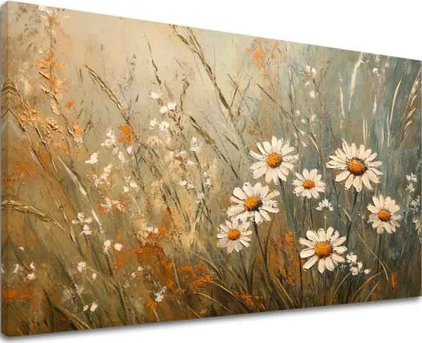 Obraz biely tanec kvetov | dokončené rukou umelca - 40x60 cm