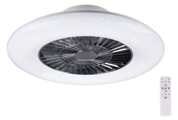 R62402106 TRIO RL VISBY stropné LED svietidlo s ventilátorom 40W 4000lm 3000-6000K IP20 biela s diaľkovým ovládaním