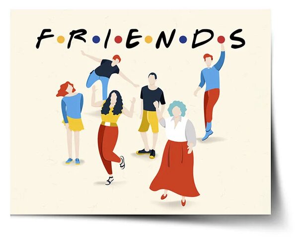 Sablio Plagát Seriál Priatelia FRIENDS Postavy - 60x40 cm