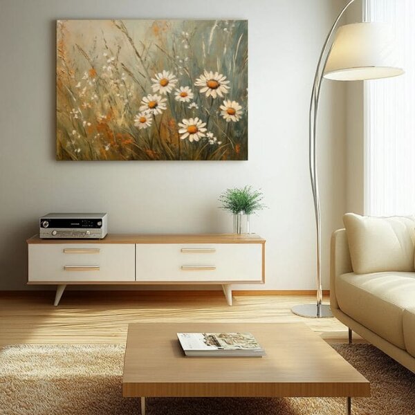 Obraz biely tanec kvetov | dokončené rukou umelca - 40x60 cm