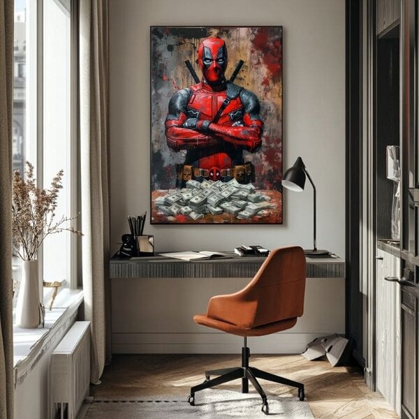 Obraz Deadpool: Peniaze a chaos | dokončené rukou umelca - 60x90 cm