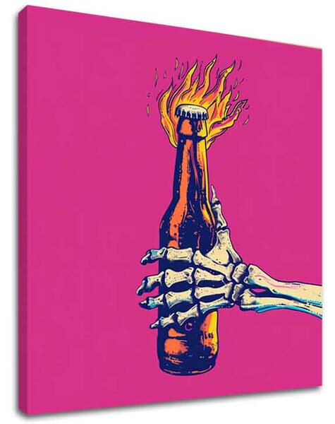 Obraz Burning Bottle | Talianske plátno - 70x70 cm