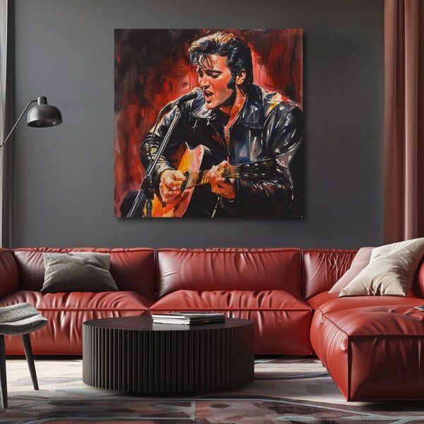 Obraz Elvis Presley - Ikona na pódiu | dokončené rukou umelca - 60x60 cm