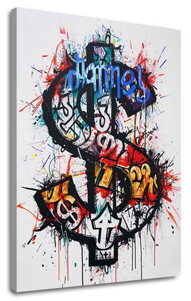 Obraz Dollar Graffiti | Talianske plátno - 40x50 cm