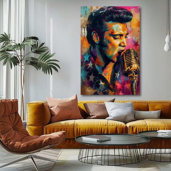 Obraz Elvis Presley - Zlatý hlas rock’n’rollu | dokončené rukou umelca - 60x90 cm