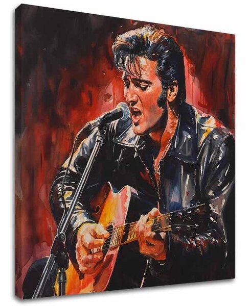Obraz Elvis Presley - Ikona na pódiu | dokončené rukou umelca - 60x60 cm
