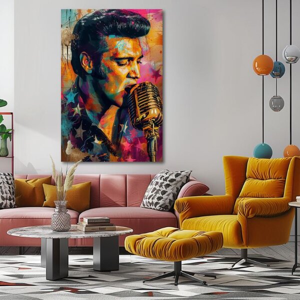 Obraz Elvis Presley - Zlatý hlas rock’n’rollu | dokončené rukou umelca - 60x90 cm