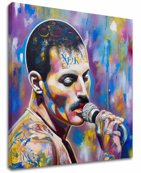 Obraz Freddie Mercury - Legenda pod reflektormi | dokončené rukou umelca - 60x60 cm