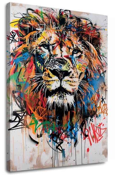 Obraz Graffiti Lion | Talianske plátno - 40x50 cm