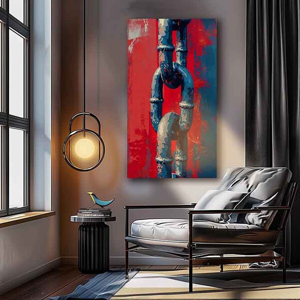 Obraz Industrial Chain na plátne | dokončené rukou umelca - 40x80 cm