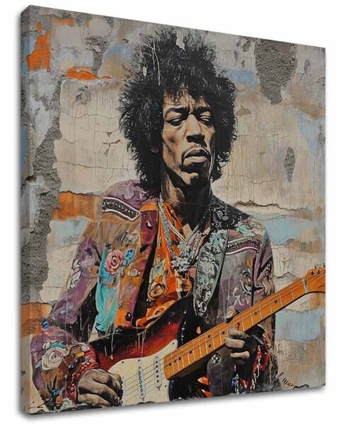 Obraz Jimi Hendrix - Gitarová poézia | dokončené rukou umelca - 60x60 cm