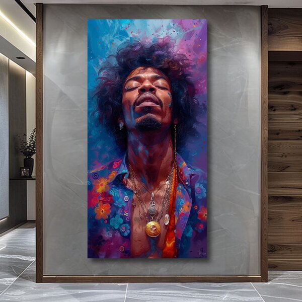 Obraz Jimi Hendrix - Explózia harmónie | dokončené rukou umelca - 50x100 cm