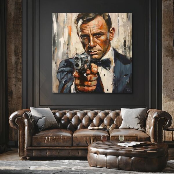 Obraz James Bond - Nebezpečná elegancia | dokončené rukou umelca - 60x60 cm