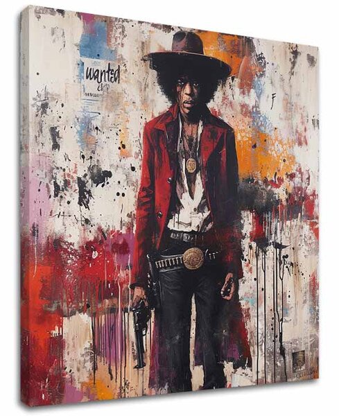 Obraz Jimi Hendrix - Divoký západ v akryle | dokončené rukou umelca - 60x60 cm