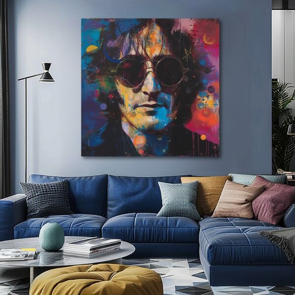 Obraz John Lennon - Farebné predstavy | dokončené rukou umelca - 60x60 cm
