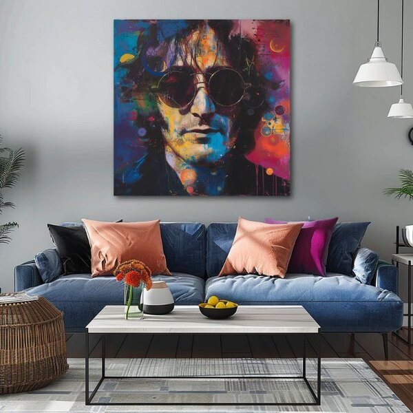 Obraz John Lennon - Farebné predstavy | dokončené rukou umelca - 60x60 cm
