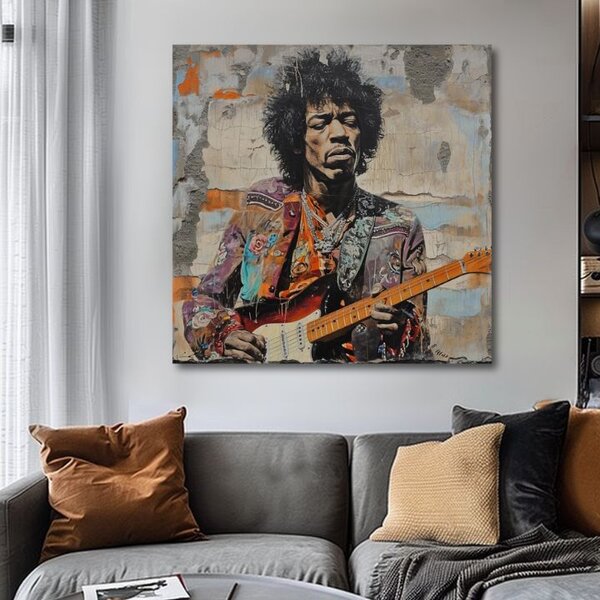 Obraz Jimi Hendrix - Gitarová poézia | dokončené rukou umelca - 60x60 cm
